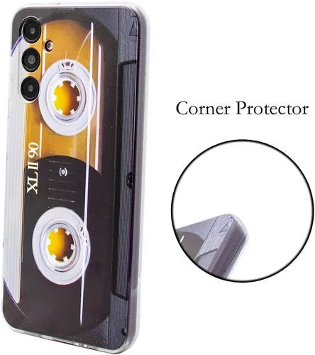 Vista 2 de Compatible con Samsung Galaxy A14, funda delgada de doble casete retro a prueba de golpes, suave, funda protectora para Samsung Galaxy A14