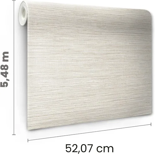 Vista 5 de [Usado] RoomMates Neutral Papel pintado dimensional de tela de hierba para despegar y pegar, RMK12682PLW