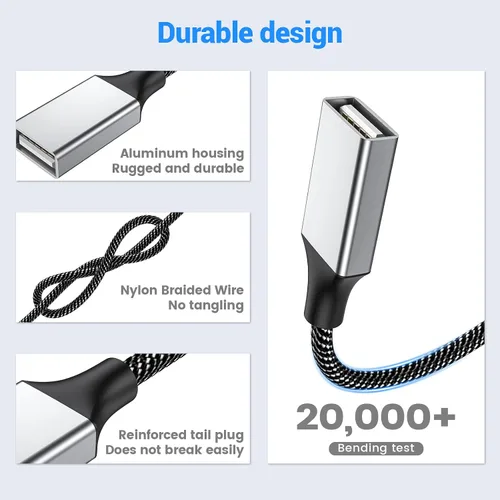 Vista 6 de MOGOOD Cable divisor USB 2.0 1 en 3 salidas USB A macho a 3 hembras Negro