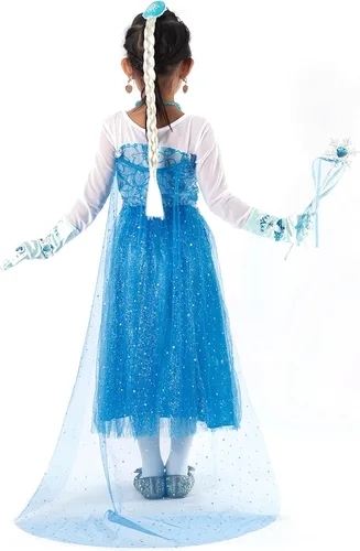 Vista 2 de Vestido de princesa para niñas disfraz de princesa para niñas pequeñas disfraz de princesa de Halloween con accesorios