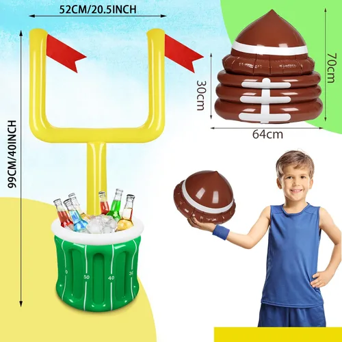 Vista 3 de Zhanmai 2 piezas inflables de fútbol enfriador de bebidas suministros de fiesta de fútbol inflable poste y soporte para piscina para fiesta temática