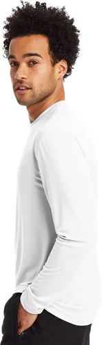 Vista 4 de Hanes Men's Long-Sleeve Performance T-Shirt Pack, 2-Pack, Cool DRI Moisture-Wicking Tees