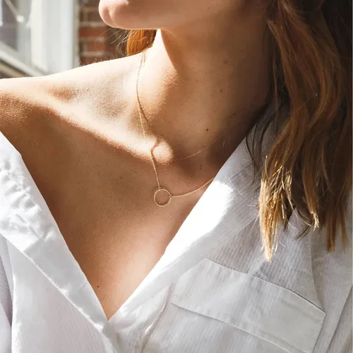 Vista 3 de Collar con colgante de corazón de oro de 14 quilates para mujer, delicado collar de estrella, gargantilla de mal de ojo, collar bohemio con luna