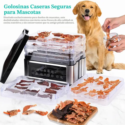 Vista 4 de Deshidratador de alimentos, deshidratador de un solo toque con control automático de temperatura, 5 bandejas sin BPA de 11.4 pulgadas para cecina