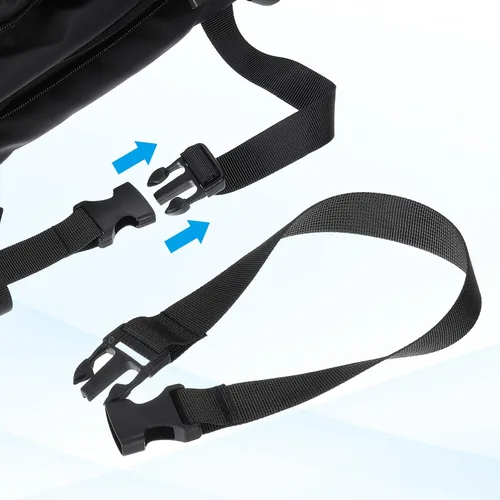 Vista 5 de MECCANIXITY Correa extensora de riñonera, correa de extensión para riñonera, bolsa de cintura, bolsa y mochila., Negro, Correa