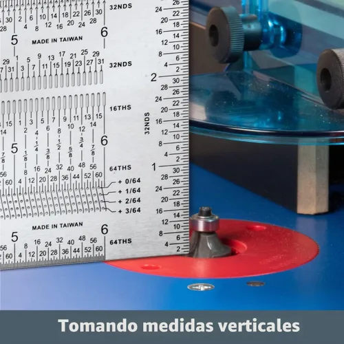 Vista 7 de POWERTEC Regla T de Marcado de Precisión de 6 Pulgadas, Regla T con Lápiz para Medir, Trazar, Establecer Altura de Brocas, Herramientas de Marcado
