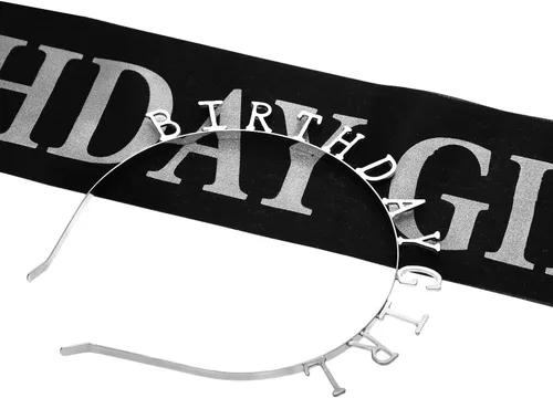 Vista 6 de Zonon Birthday Headbands Birthday Satin Sash and Tiara Birthday Crown for Girls Women Birthday Party Supplies