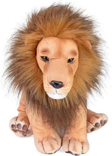 Vista 2 de Wild Republic Colección de artista, león, regalo para niños, 15 pulgadas, juguete de peluche, relleno es botellas de agua recicladas hiladas.