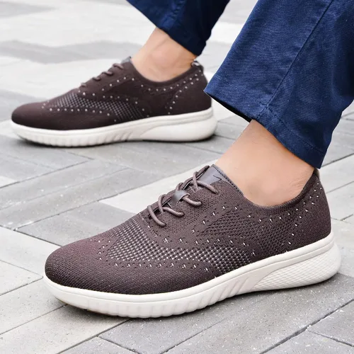 Vista 3 de TIOSEBON Zapatos deportivos Oxoford para caminar para hombre, zapatos casuales de malla de trabajo