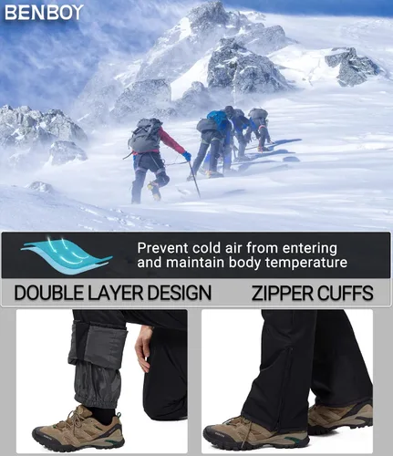 Vista 5 de BenBoy Pantalones de esquí para hombre, impermeables, aislados, antidesgarros, para snowboard, invierno