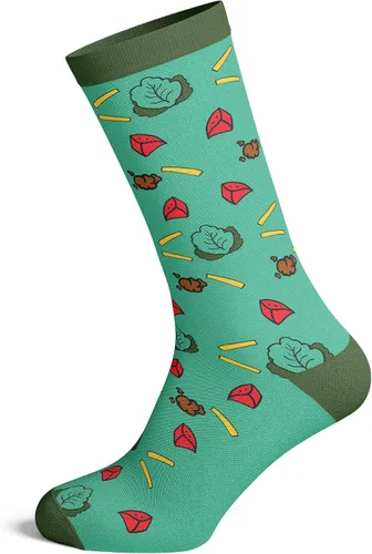 Vista 2 de Fitness Taco Sock Funny Cute And Humor Sarcastic Graphic Cool Crazy Footwear Green