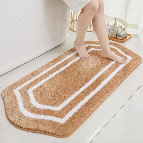 Vista 12 de COSY HOMEER Alfombras de Baño Extra Gruesas para Baño - Juegos de Alfombras Antideslizantes de Lino de Baño Suave Felpa 100% Poliéster Fuerte Sala