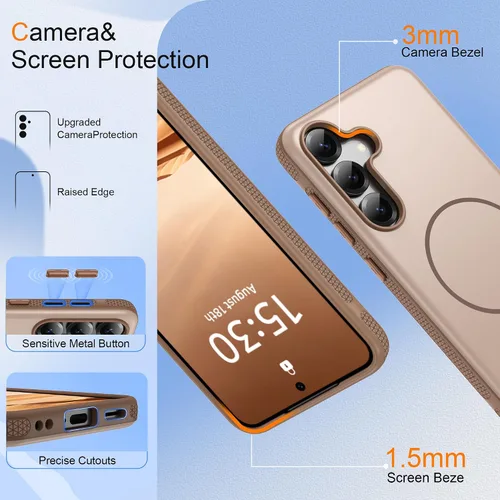 Vista 495 de Jshru Funda para Samsung Galaxy S26 Plus/Galaxy S25 Plus: para Galaxy S24 Plus [compatible con Magsafe] [2 protectores de pantalla HD] cubierta