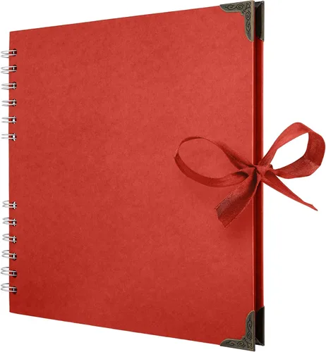 Vista 32 de Bstorify - Álbumes de fotos cuadrados de 36 páginas de 18 x 18 cm, papel kraft negro grueso, 250 g/m², libro de recuerdos, cierre de cinta, ideal