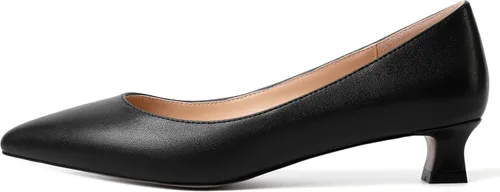Vista 2 de AMBELIGHT Zapatos de tacón bajo para mujer, de gamuza y tacón bajo para oficina, sin cordones, de 1.5 pulgadas