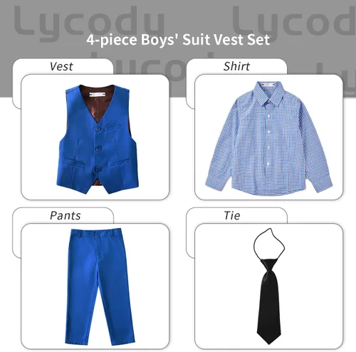 Vista 74 de Conjunto de chaleco para niños, trajes formales, trajes de boda, ropa de vestir