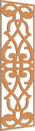 Vista 122 de 9 3/8"W x 24 3/8"H x 1/4"T Bellaire Decorativos Paneles de pared de madera calado, abedul
