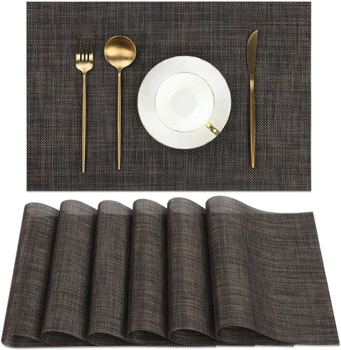 Vista 51 de SHACOS - Caminos de mesa de vinilo tejido, lavables, para uso en interiores o exteriores, fáciles de limpiar