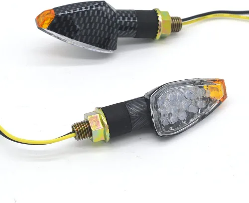 Vista 8 de Mini luz de flecha para motocicleta, luces intermitentes de 0.394 in, indicador LED universal para motocicleta, lámpara ámbar intermitente