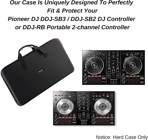 Vista 3 de Funda rígida para controlador de DJ Pioneer DJ DDJ-SB2 De Caseling Fits DDJ-400, DDJ-SB3, DDJ-200, rigid EVA protective shell, splash-resistant