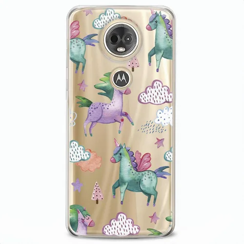 Vista 9 de Funda de TPU compatible con Motorola G9 G8 Plus G7 E20 P40 Z4 Edge 20 G22 Stylus transparente Animal Unicorn Pattern Teen Kawaii Horse Soft Kids
