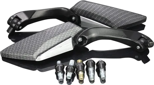 Vista 2 de Mini espejos retrovisores de motocicleta de carbono negro compatibles para 2017 Ducati Scrambler Desert Sled
