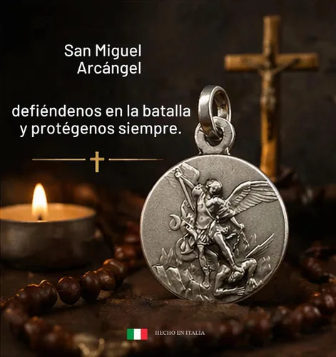 Vista 4 de Medalla de San Miguel Arcángel - Medalla de los Santos Patronos (tamaño pequeño)