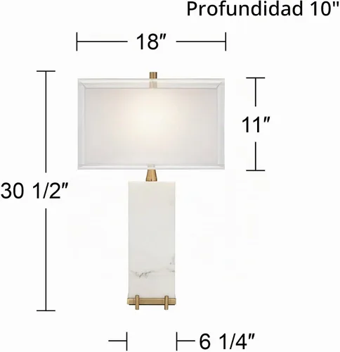 Vista 4 de Jules - Lámpara de mesa grande de 30 1/2 pulgadas, diseño de mármol