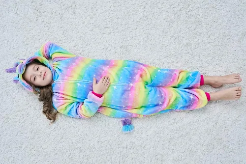 Vista 24 de Pijama de unicornio unisex para niños, enteritos para disfraz, Halloween