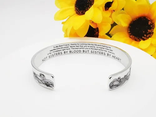 Vista 19 de Pulseras inspiradoras para mujer, joyería de acero inoxidable, con refranes, pulsera motivacional con mensaje oculto, pulseras grabadas para mejor