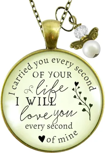 Vista 24 de Gutsy Goodness Miscarriage Necklace Comforting Sentimental Handmade Jewelry For Mom - Pendant, Message Card, Keepsake Gift Box
