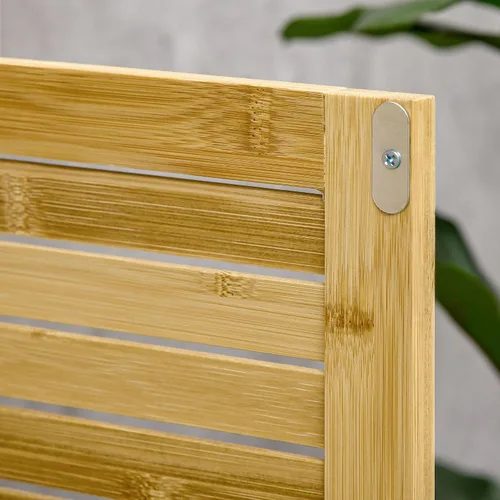 Vista 9 de HOMCOM Mueble de baño de bambú con estantes y puertas, natural