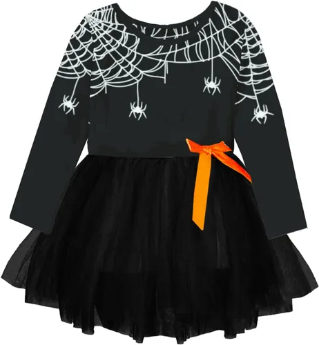 Vista 2 de Remimi Vestido tutú de tul con capas de volantes y manga larga para niña de 1 a 6 años