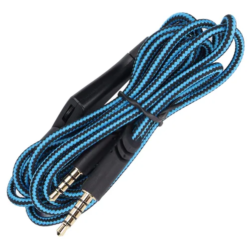 Vista 5 de Cable de audio de repuesto para auriculares para juegos, cable de control de volumen en línea y sin cable de control de silencio en línea