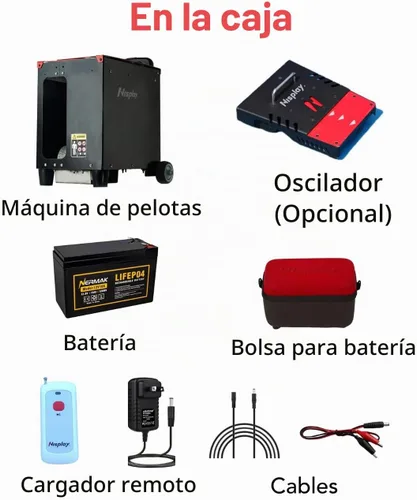 Vista 4 de Máquina portátil de pelotas de tenis (26 libras) - Motor dual para TopSpin y Backspin, más de 80 bolas, máximo 68 MPH, más de 4 horas de juego