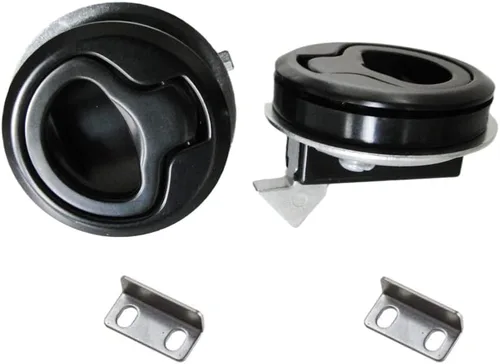 Vista 2 de WJSKDQ 2 pestillos de tracción al ras de 1.5 pulgadas, pestillo de elevación para lancha, cubierta, puerta, armario, gabinete, cerradura de Negro