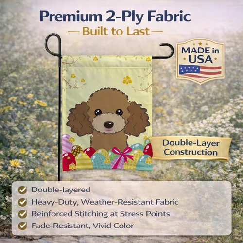 Vista 297 de Caroline's Treasures BB1923GF Bandera decorativa para jardín con diseño de Border Collie, para caza de huevos de Pascua, para jardín, jardín, patio