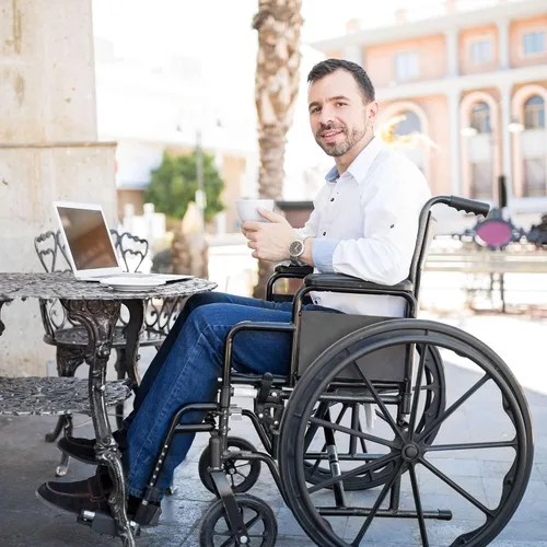 Vista 6 de Sillas de ruedas manuales ligeras para adultos, 16 pulgadas de ancho, altura estándar ajustable y hemi, reposabrazos abatibles extraíbles