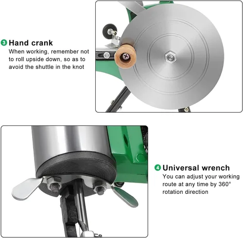 Vista 8 de FAHKNS Máquina de coser de cuero, máquina de coser de piel para reparación de zapatos, reparación manual de costura de zapatero con doble línea