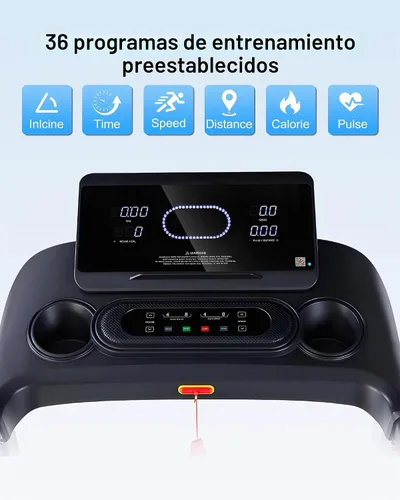 Vista 4 de Ateedge Cinta de correr resistente para el hogar, 18% de inclinación automática, capacidad de 400 libras, 3.5 HP, velocidad de 0.5 a 12 MPH