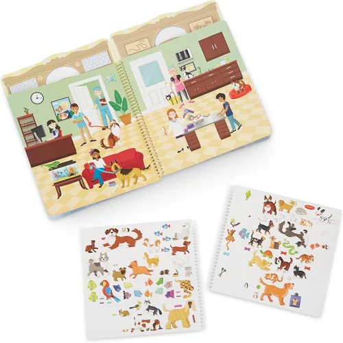 Vista 10 de Juego con pegatinas en relieve, de la marca Melissa & Doug, Libro de actividades "lugar de mascotas" con adhesivos acolchados