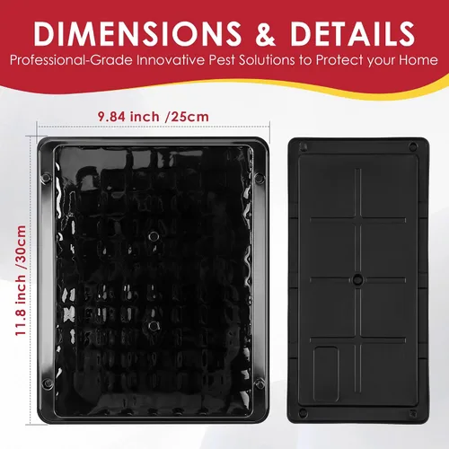 Vista 4 de Qualirey - Paquete de 8 trampas grandes de pegamento para ratas y ratones, 11.8 X 9.84 pulgadas, trampas grandes y resistentes para ratones