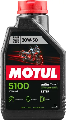 Vista 10 de Motul Aceite para motocicleta 5100 4T 10W-30 Technosynthese Ester semisintético - API SP JASO MA2 Wet Clutch Safe - 4 tiempos Street Dirt Bike ATV