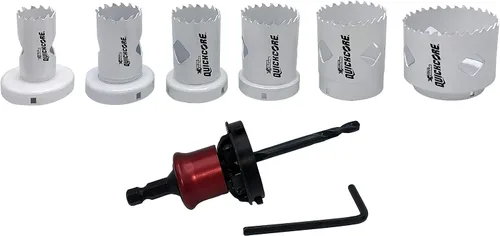 Vista 23 de Disston QUICKCORE - Juego de 13 piezas - sierras de agujero de 3/4", 7/8", 1 1/8", 1-3/8", 1-1/2", 1-3/4", 2", 2 1/8" y 2-1/2" y eje de cambio