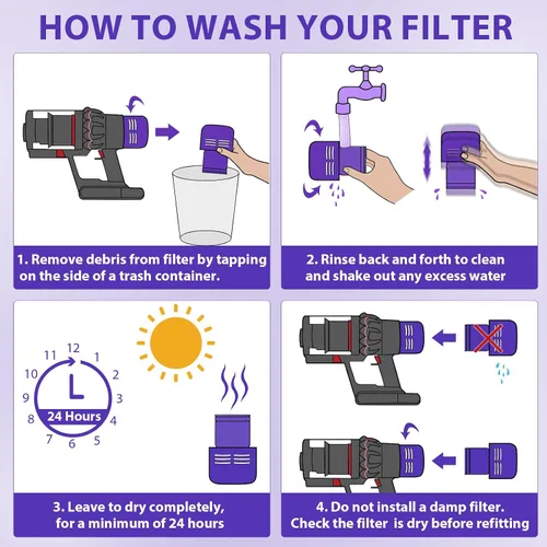 Vista 9 de Lemige Paquete de 2 piezas de repuesto para filtros de vacío V9 SV18 para Dyson V9 Motorbar SV18 Digital Slim Aspiradora inalámbrica, para filtro