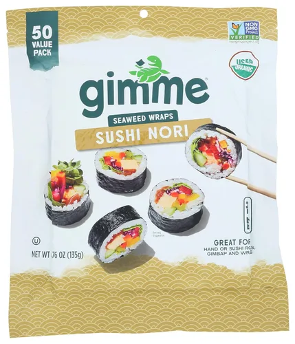 Vista 8 de Gimme Seaweed Sushi Nori Premium - Hojas de algas tostadas orgánicas, keto, vegano, sin gluten, hojas de sushi nori estilo restaurante, 0.81 onzas
