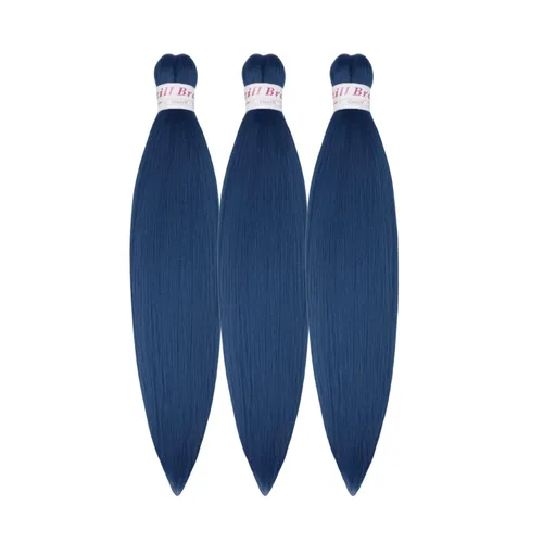 Vista 29 de Pelo corto negro trenzado preestirado de 14 pulgadas para trenzas sin nudos, pelo sintético 1B trenzado para trenzas Bob Box