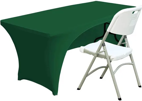 Vista 8 de ABCCANOPY - Mantel elástico de 1,2 m para mesa, ajustado, con parte trasera abierta, lavable, salvamanteles para mesas rectangulares, color negro