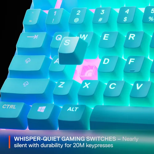Vista 5 de SteelSeries Apex 3 TKL Aqua RGB Gaming Keyboard — Tenkeyless Compact Form Factor — 8-Zone RGB Illumination — Water and Dust Resistant
