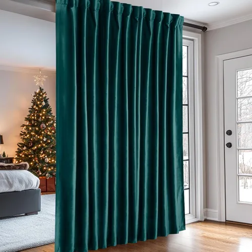 Vista 14 de Dreaming Casa Cortinas de Terciopelo Negro Oscurecedoras para Sala de Estar con Aislamiento Térmico Bolsillo para Varilla Pestaña Trasera Cortina